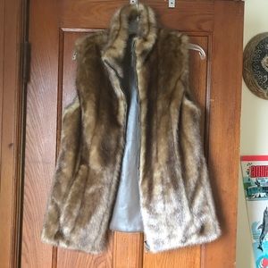Reversable Faux-Fur, Faux-Leather Vest